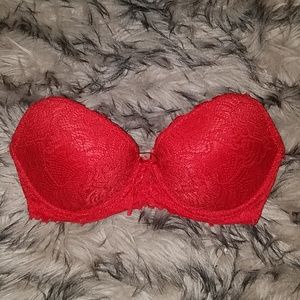Strapless Red Lace Bra